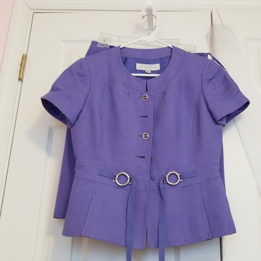 Tahari Purple Skirt Set